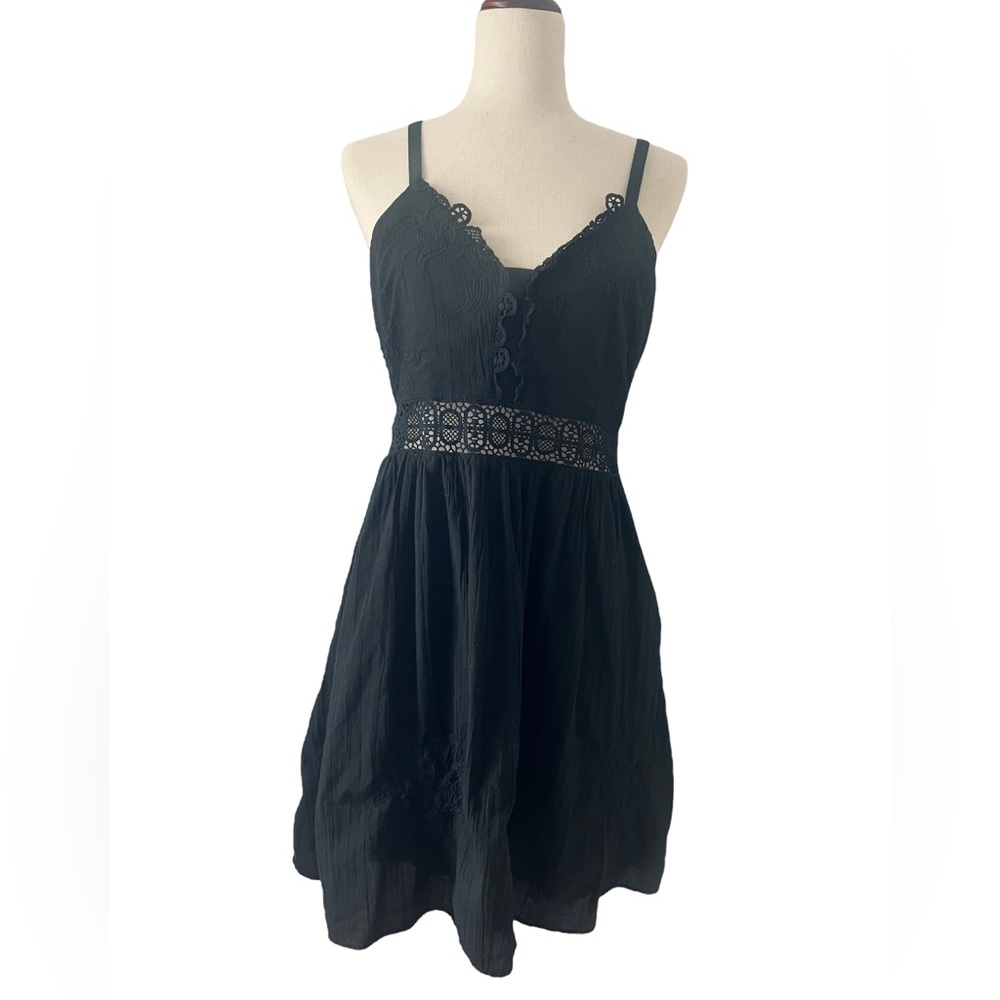 Express Black Embroidered Dress M